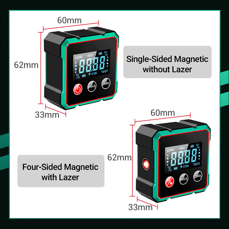 Magnetic Digital Angle Finder with Electronic Laser