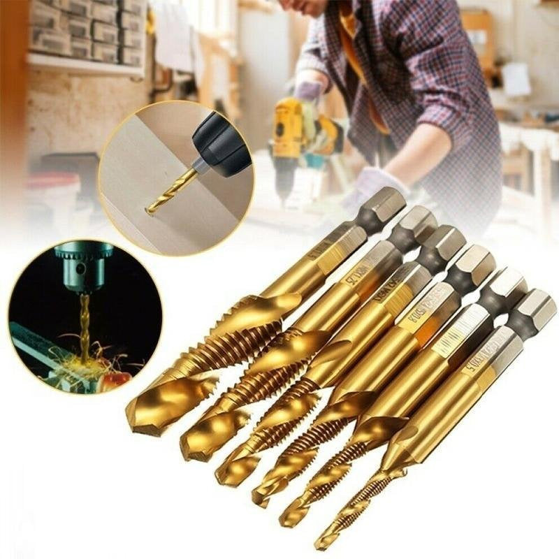 6 PIECE METRIC THREAD TAP DRILL BITS SET（M3-M10）