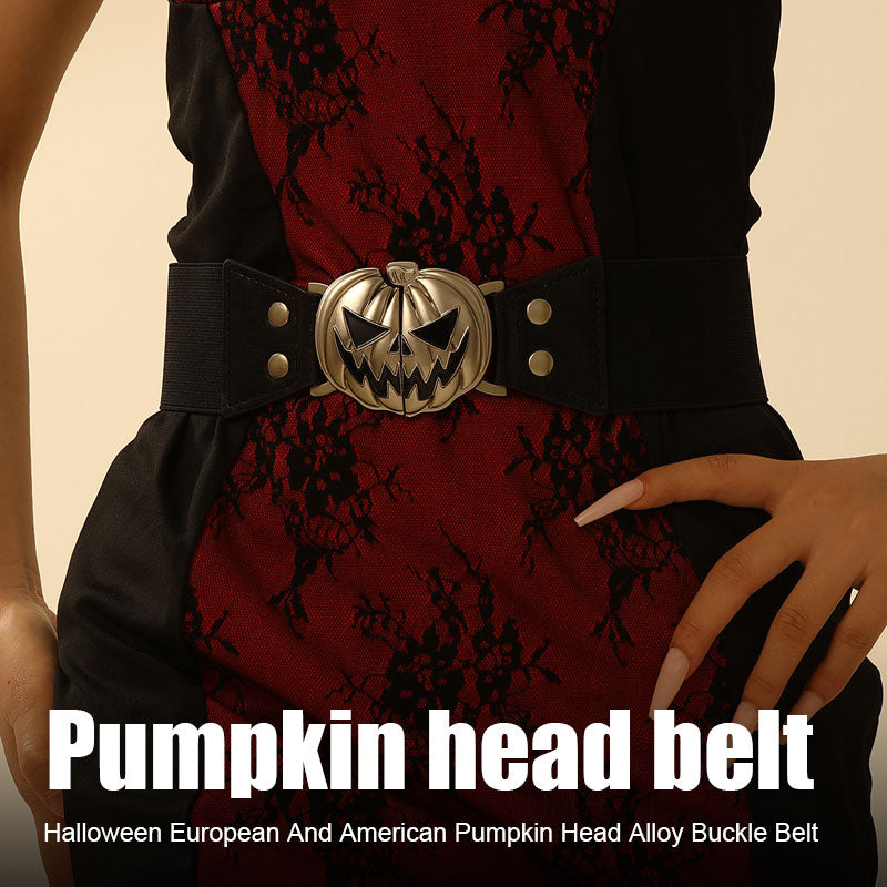 Halloween European And American Pumpkin Head Alloy Buckle Belt
