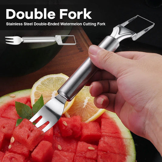 Stainless Steel Double-Ended Watermelon Cutting Fork