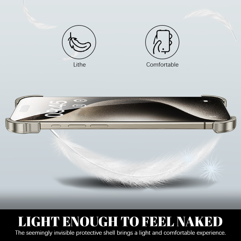 Zinc Alloy Frameless Bare Metal Feel Mobile Phone Case