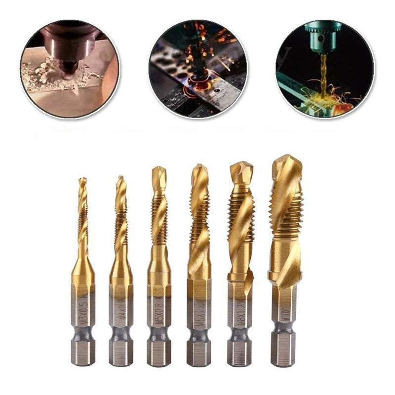 6 PIECE METRIC THREAD TAP DRILL BITS SET（M3-M10）