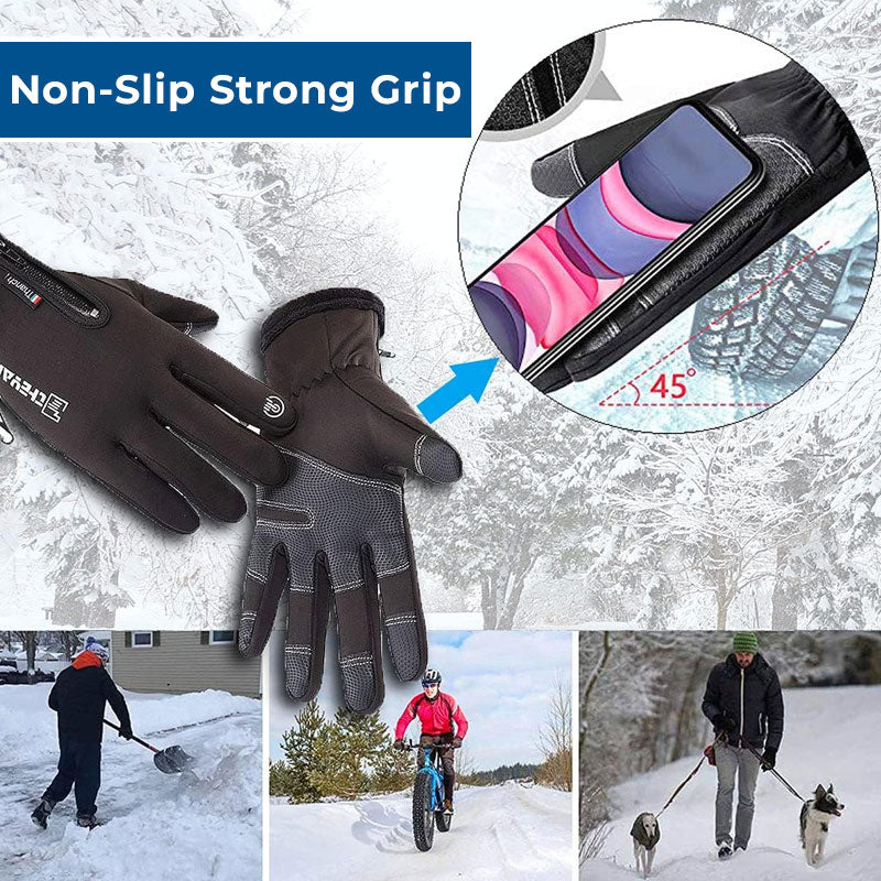 Autumn And Winter Zipper Gloves