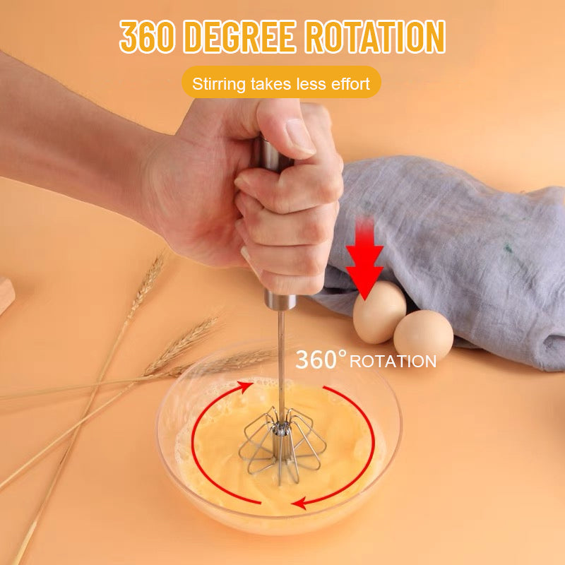 Stainless Steel Press Egg Beater