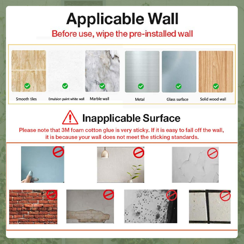 Green Plant Wall Fixed Adhesive Hook