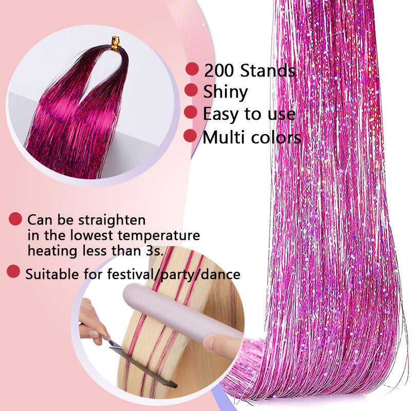 Colorful Shiny Seamless Hair Extensions