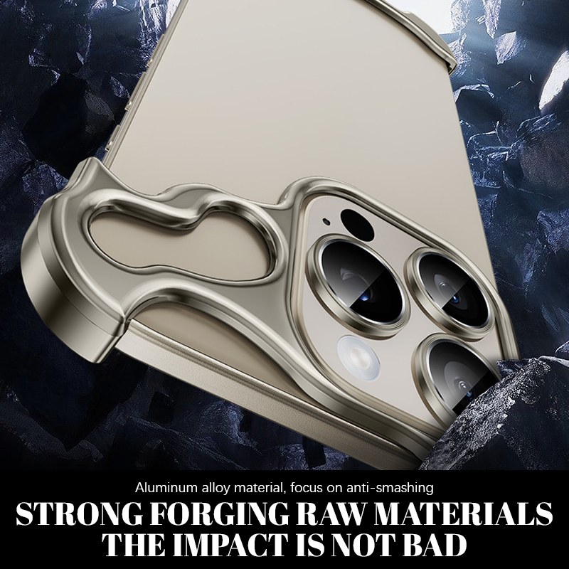 Zinc Alloy Frameless Bare Metal Feel Mobile Phone Case