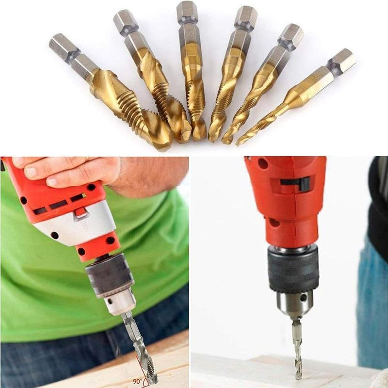 6 PIECE METRIC THREAD TAP DRILL BITS SET（M3-M10）