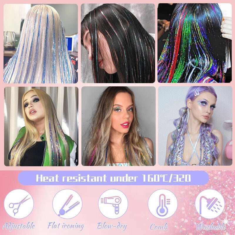 Colorful Shiny Seamless Hair Extensions