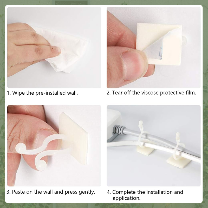 Green Plant Wall Fixed Adhesive Hook