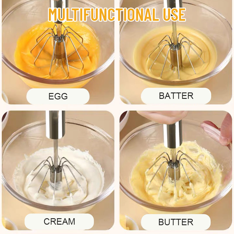 Stainless Steel Press Egg Beater