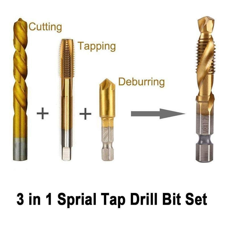 6 PIECE METRIC THREAD TAP DRILL BITS SET（M3-M10）