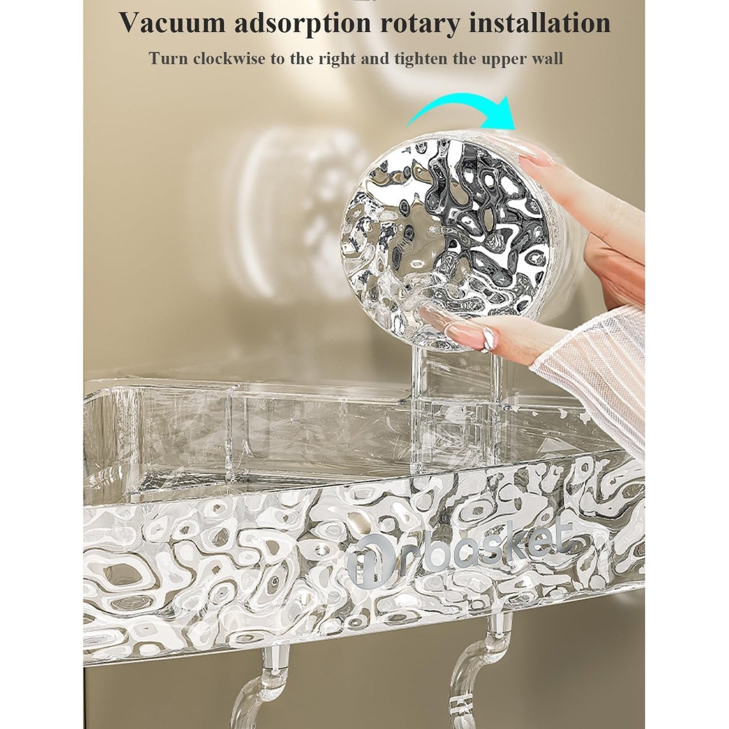 Lightweight, punch-free storage rack in luxury style/Suction cup wall-mounted storage rack