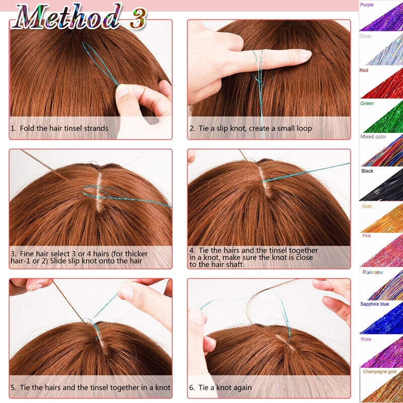 Colorful Shiny Seamless Hair Extensions