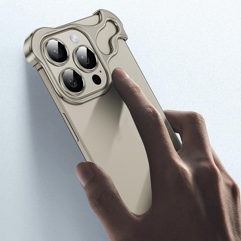 Zinc Alloy Frameless Bare Metal Feel Mobile Phone Case