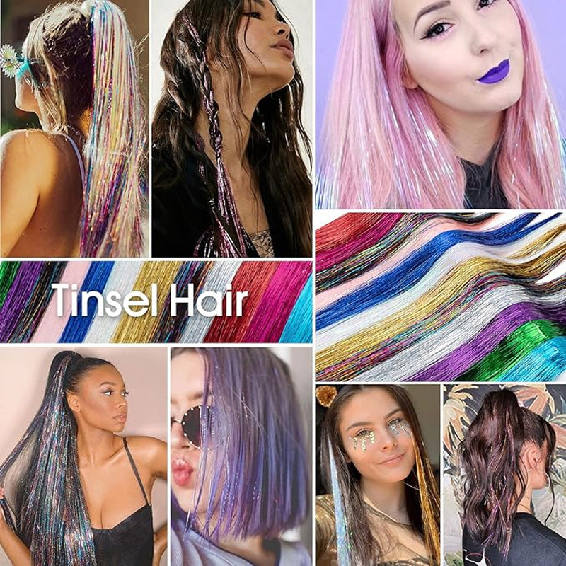 Colorful Shiny Seamless Hair Extensions