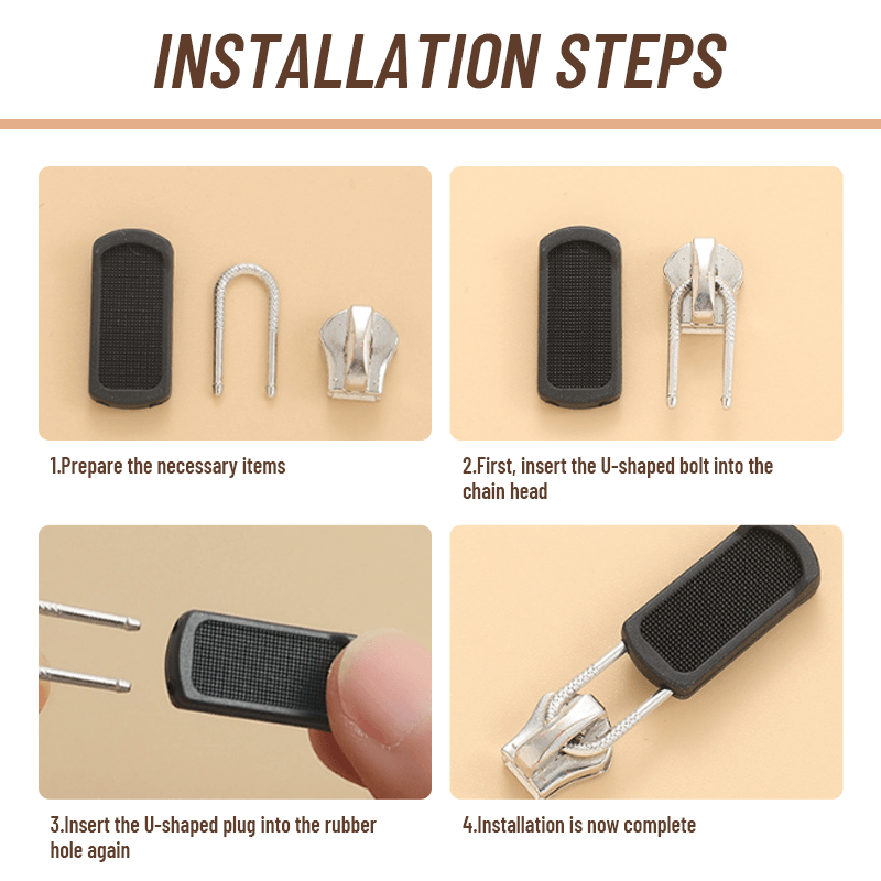 Removable rubber head with zipper