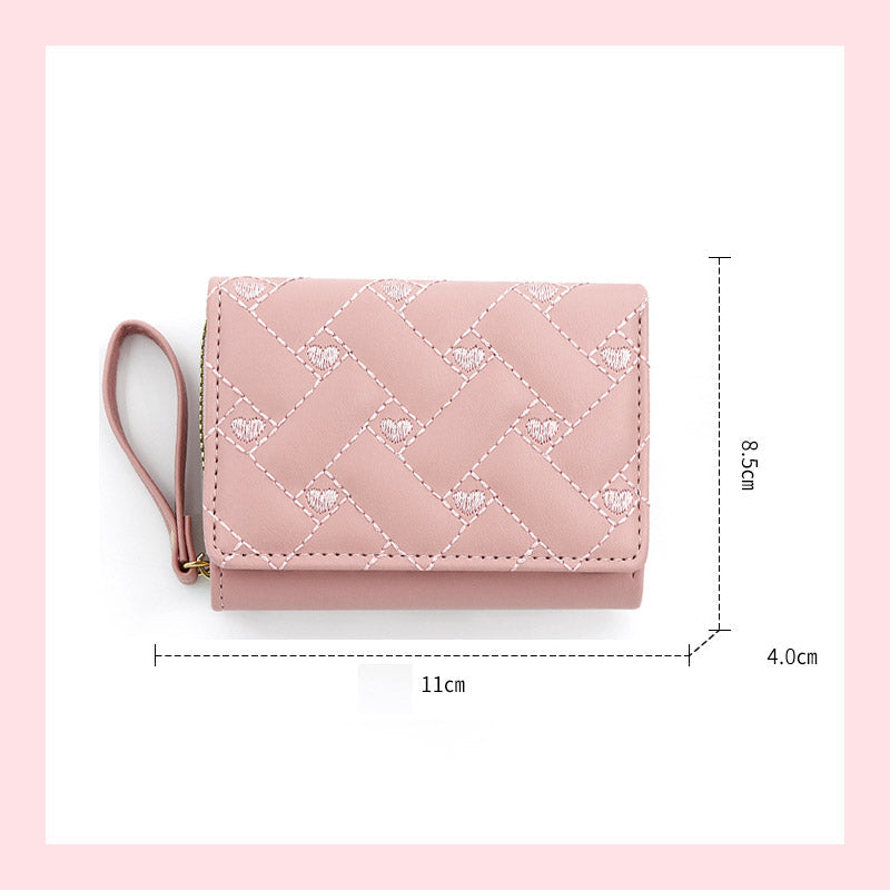 Women's Short Embroidered Wallet