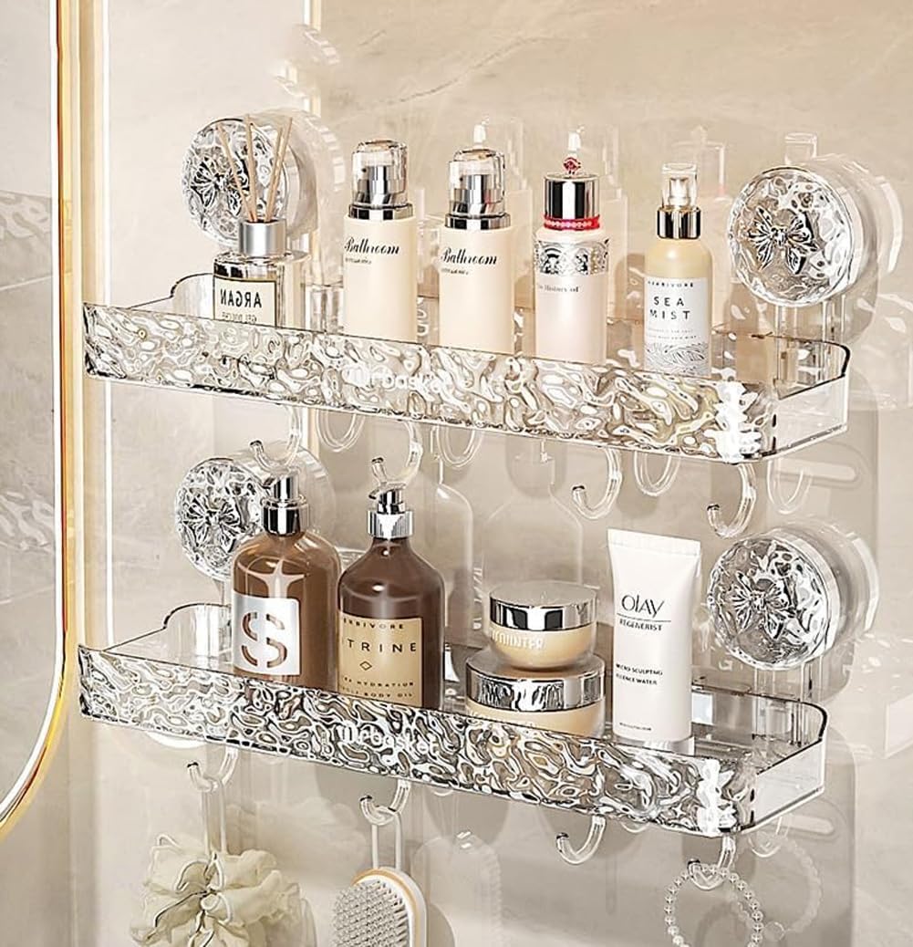 Lightweight, punch-free storage shelf in luxury style