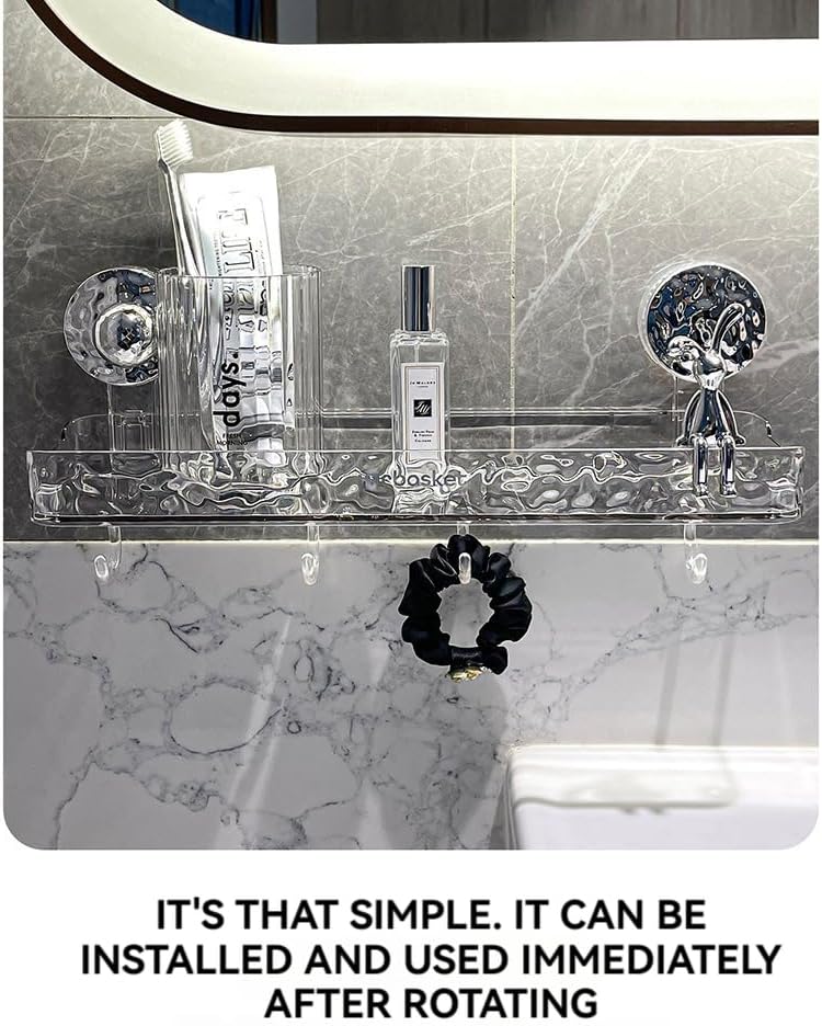 Lightweight, punch-free storage shelf in luxury style