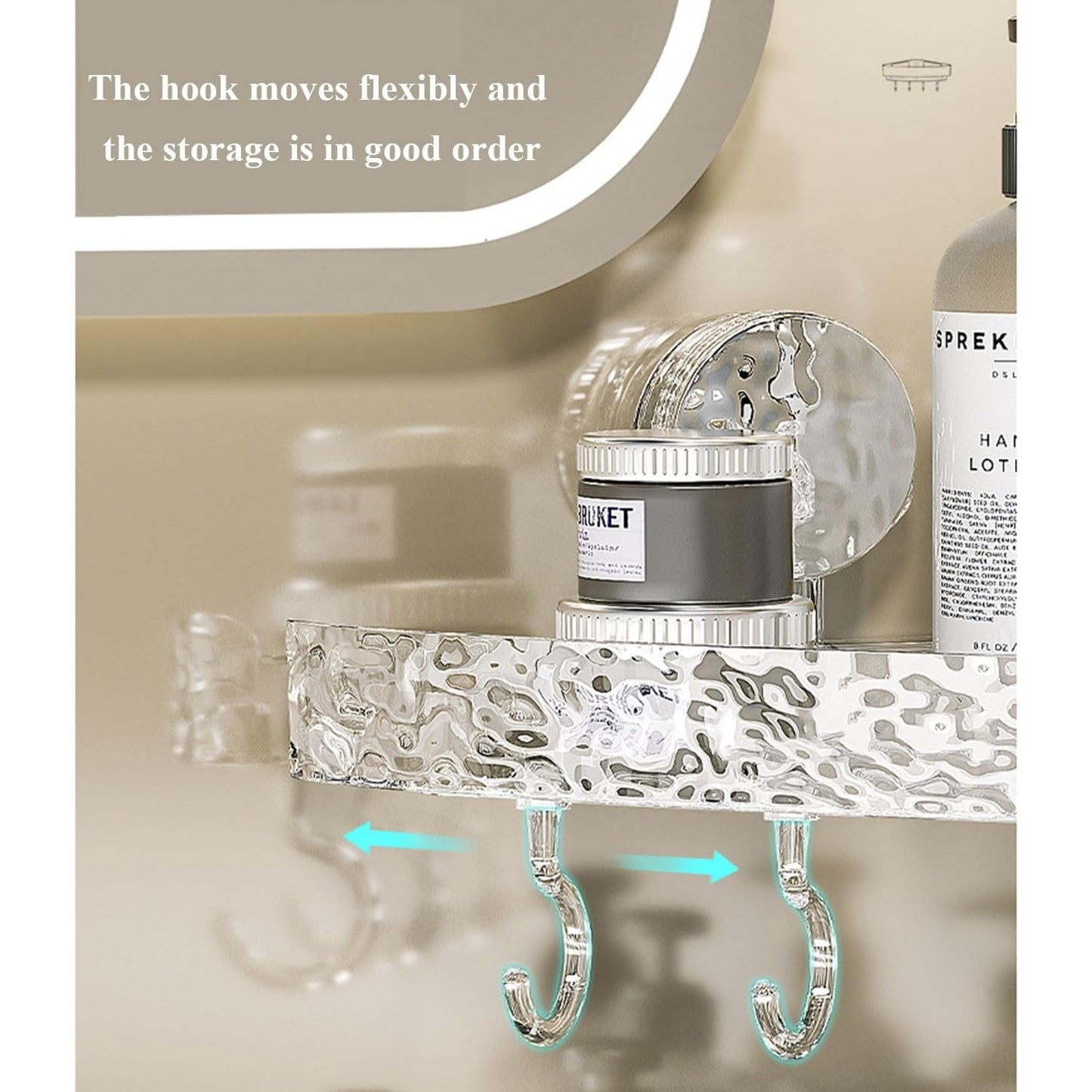 Lightweight, punch-free storage rack in luxury style/Suction cup wall-mounted storage rack