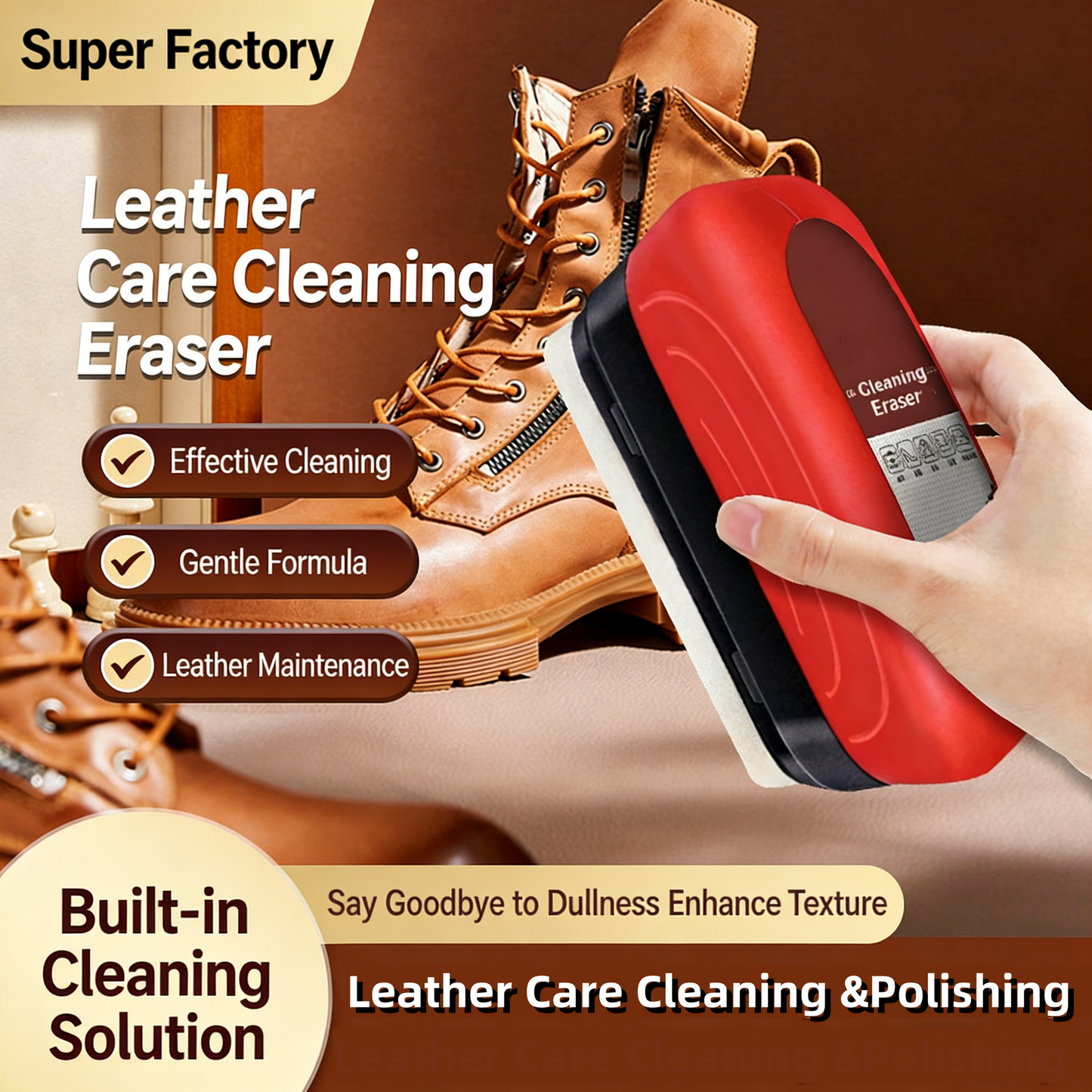 🚗 Multi-use Leather Oil Care Brush  - Easily Repair Leather Scratches 🧼