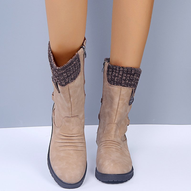 Comfortable Low Heel Mid-Calf Women's Boots