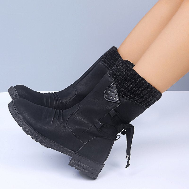 Comfortable Low Heel Mid-Calf Women's Boots