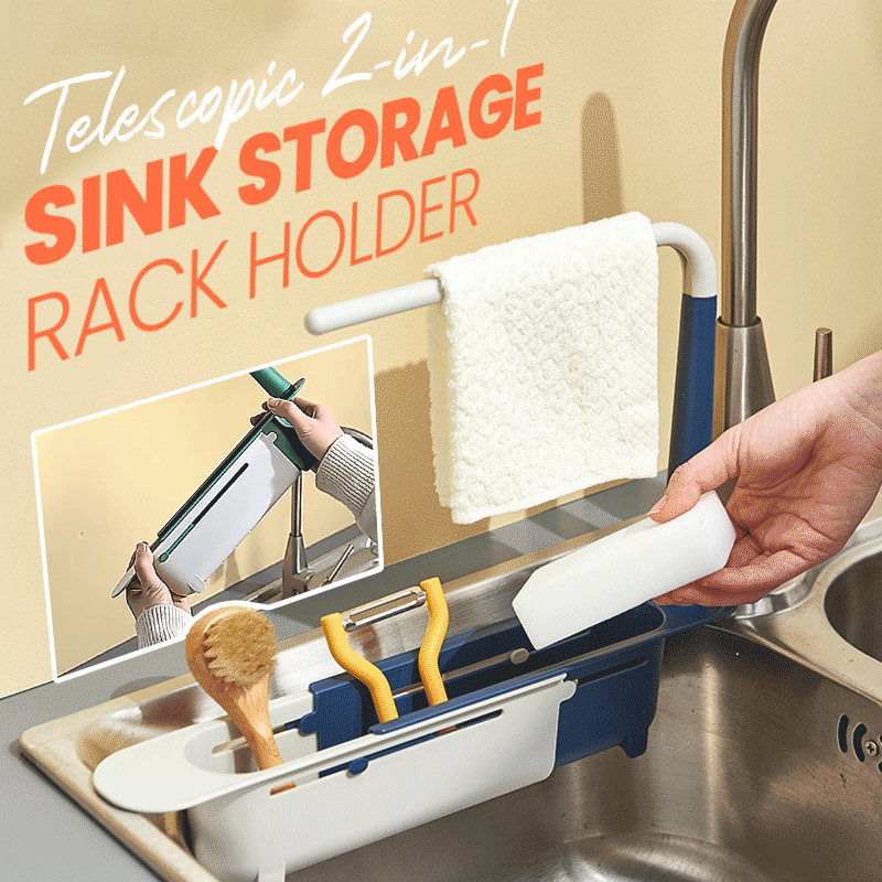 Telescopic 2-in-1 Sink Storage Rack Holder