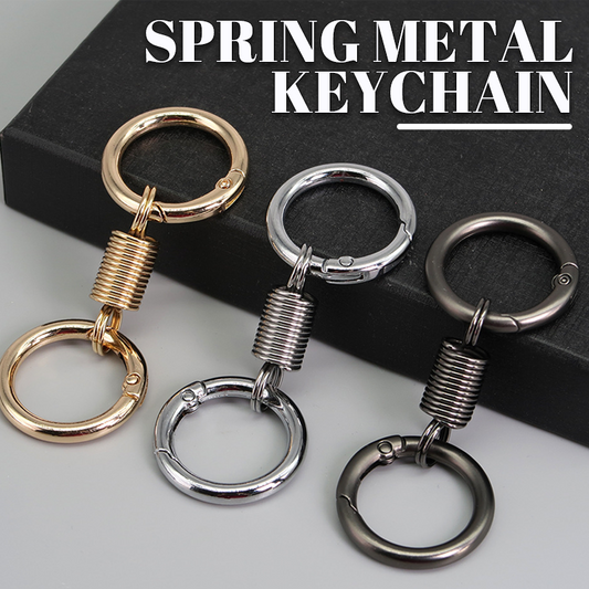 🔥 🎁2024 New Year Hot Sale🎁49% OFF 🔥Nordic Retro Spring Double Ring Keychain