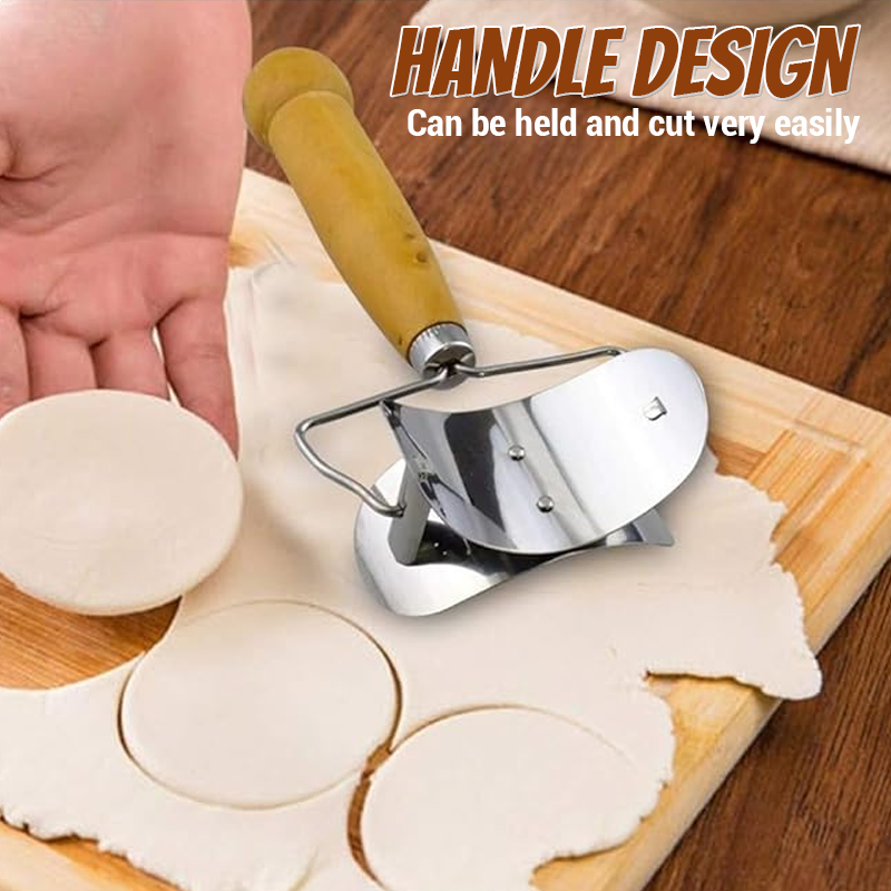 Stainless Steel Wooden Handle Dumpling Cutting Tool