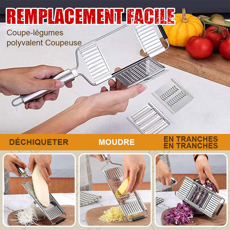 Multi-purpose vegetable slicer with 3 sets of blades