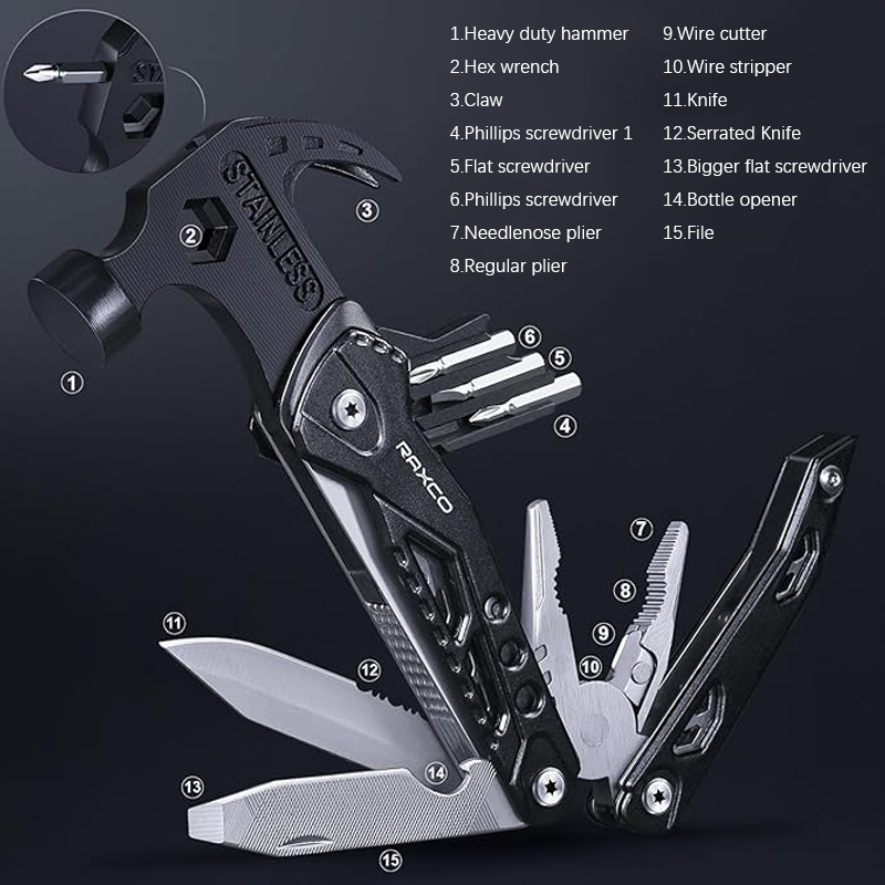 Multifunctional Claw Hammer For Outdoor Camping Tools