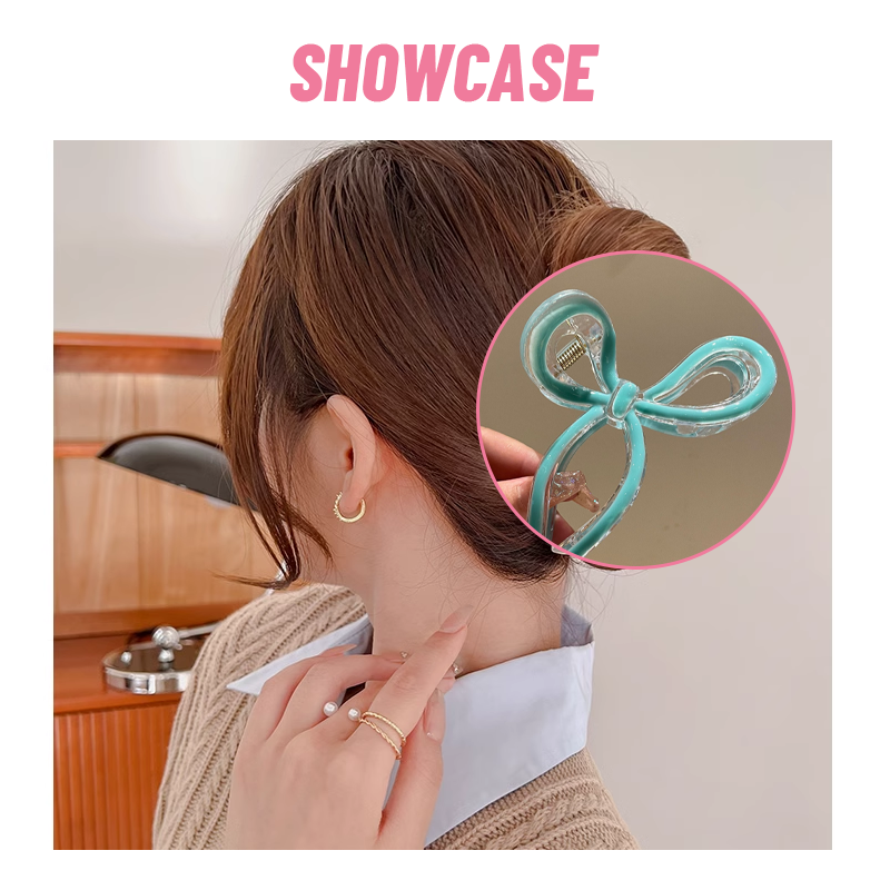 Colorful Metal Bow Cross Clip 🌈🎀