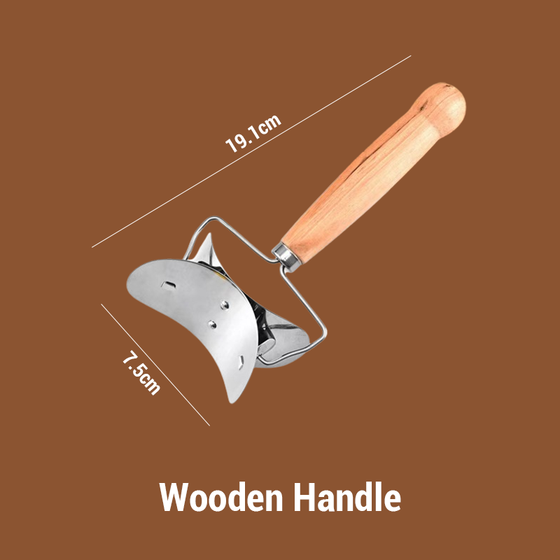 Stainless Steel Wooden Handle Dumpling Cutting Tool
