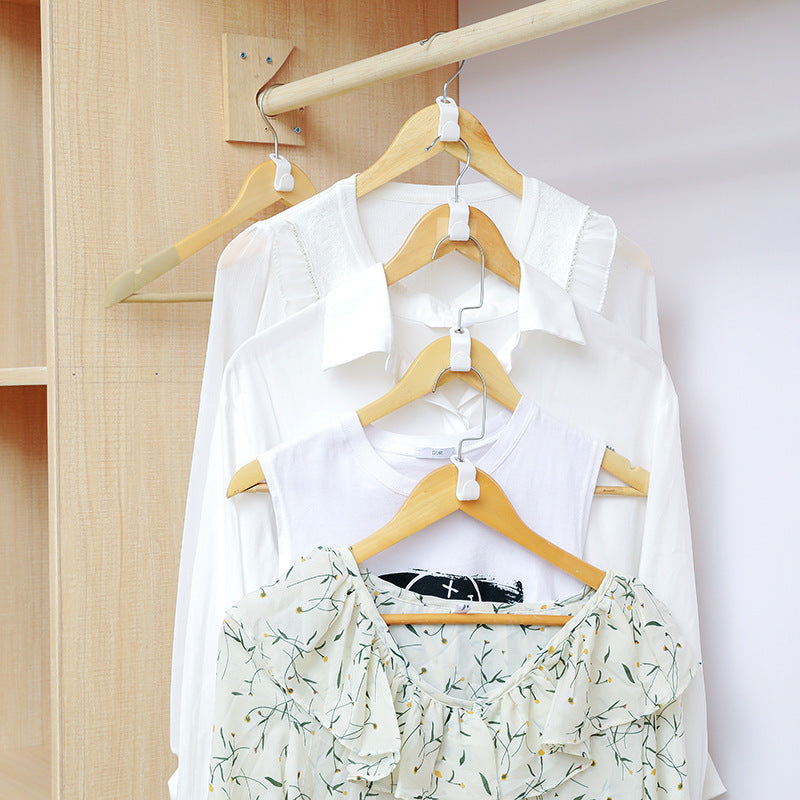 Space-Saving Clothes Hanger Connector Hooks
