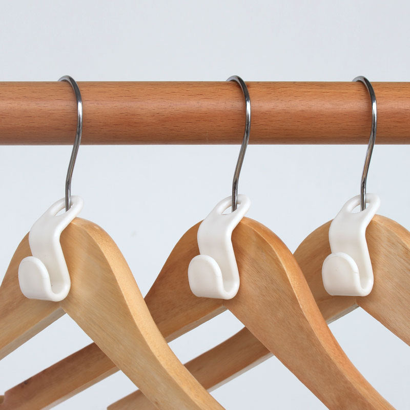 Space-Saving Clothes Hanger Connector Hooks