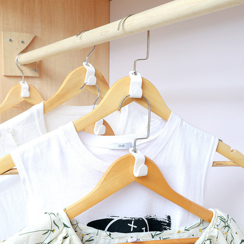 Space-Saving Clothes Hanger Connector Hooks
