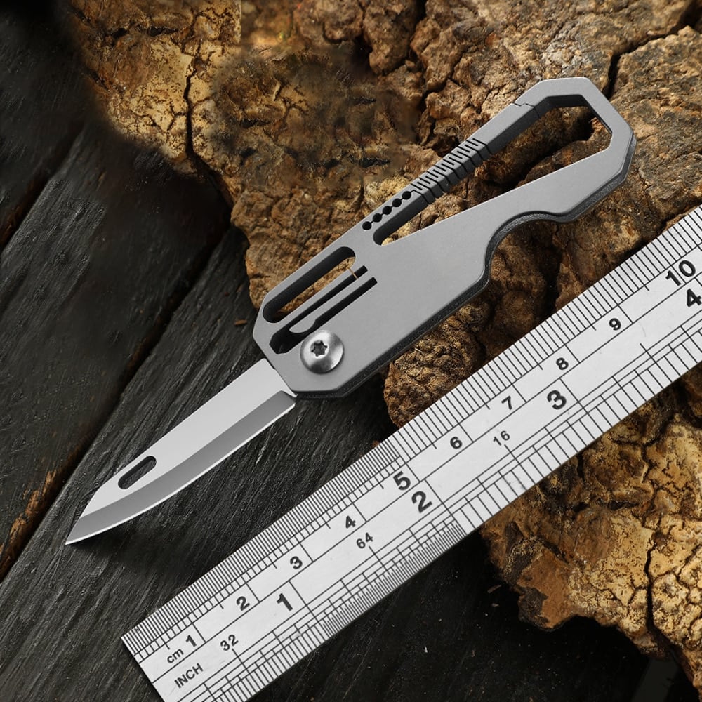Mini Titanium Alloy Portable EDC Keychain Folding Pocket Knife